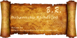 Bulyovszky Richárd névjegykártya